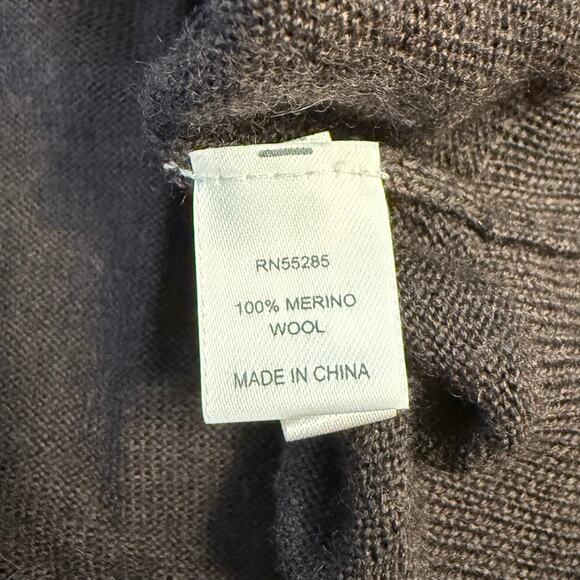 Express Design Studio 100% Italian Merino Wool V-Neck Pullover Sweater Brown XL - Picture 7 of 9